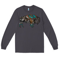 Smoke cowhide bison Long Sleeve Tee - RanaPortraitStore