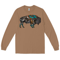 Toasted Coconut cowhide bison Long Sleeve Tee - RanaPortraitStore