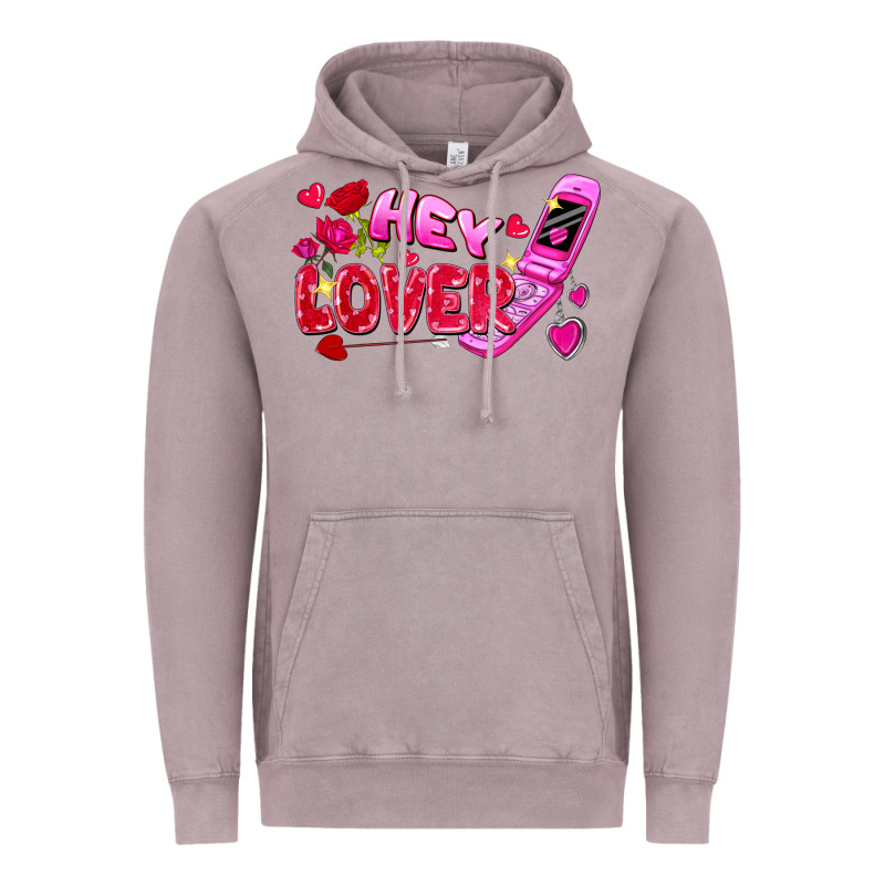 Hey Lover Flip Phone Valentine's Day Vintage Hoodie by FaDigitalArtStudio | Teevron