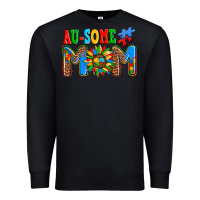 Black ausome autism mom Premium Sweatshirt - AdoDesignShop