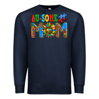 Navy ausome autism mom Premium Sweatshirt - AdoDesignShop