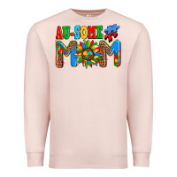 Pale Pink ausome autism mom Premium Sweatshirt - AdoDesignShop