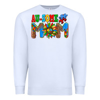 White ausome autism mom Premium Sweatshirt - AdoDesignShop