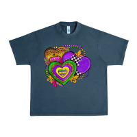 Midnight Navy mardi gras heart olivia Urban Heavy Tee - OliviaCreatesArt