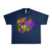 Navy mardi gras heart olivia Urban Heavy Tee - OliviaCreatesArt