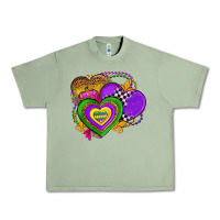 Oil Green mardi gras heart olivia Urban Heavy Tee - OliviaCreatesArt