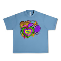 Pebble Blue mardi gras heart olivia Urban Heavy Tee - OliviaCreatesArt