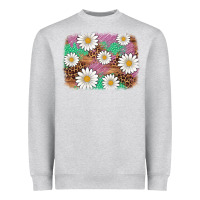 Heather Grey easter daisy background Heavyweight Sweatshirt - Artiststas