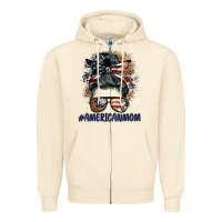 Sandshell americanmom messy bun Zipper Hoodie - BarkalooDesign