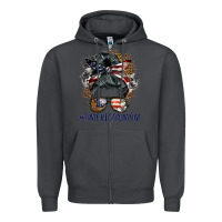 Smoke americanmom messy bun Zipper Hoodie - BarkalooDesign