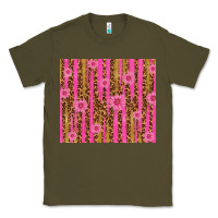 Army Green glitter pink stripe leopard pattern with flowers Classic Tee - TumblerDesignByShophia