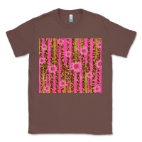 Chestnut glitter pink stripe leopard pattern with flowers Classic Tee - TumblerDesignByShophia