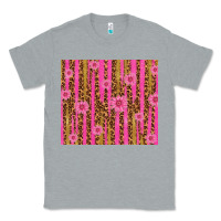 Heather Grey glitter pink stripe leopard pattern with flowers Classic Tee - TumblerDesignByShophia