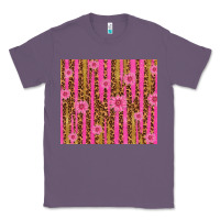 Lavender glitter pink stripe leopard pattern with flowers Classic Tee - TumblerDesignByShophia
