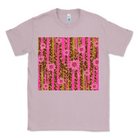 Lilac glitter pink stripe leopard pattern with flowers Classic Tee - TumblerDesignByShophia
