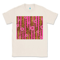 Natural glitter pink stripe leopard pattern with flowers Classic Tee - TumblerDesignByShophia