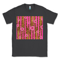 Smoke glitter pink stripe leopard pattern with flowers Classic Tee - TumblerDesignByShophia