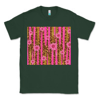 Sports Green glitter pink stripe leopard pattern with flowers Classic Tee - TumblerDesignByShophia