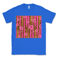 True Royal glitter pink stripe leopard pattern with flowers Classic Tee - TumblerDesignByShophia