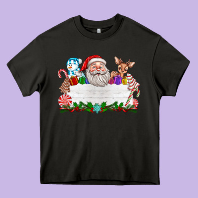 Custom Name Christmas Heavy Core Tee Designed By Texasbilliewilder