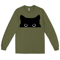 Army Green Peeking Cat Long Sleeve Tee - maiPhamDesign
