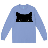 Colony Blue Peeking Cat Long Sleeve Tee - maiPhamDesign
