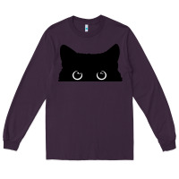 Plum Peeking Cat Long Sleeve Tee - maiPhamDesign
