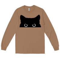 Toasted Coconut Peeking Cat Long Sleeve Tee - maiPhamDesign