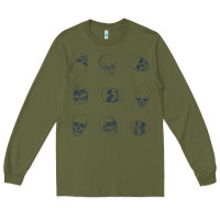 Army Green Skulls Long Sleeve Tee - maiPhamDesign