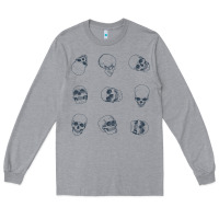 Heather Grey Skulls Long Sleeve Tee - maiPhamDesign