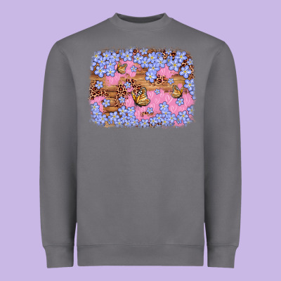 Easter Butterfly Leopard Background Heavyweight Sweatshirt Designed By Artiststas