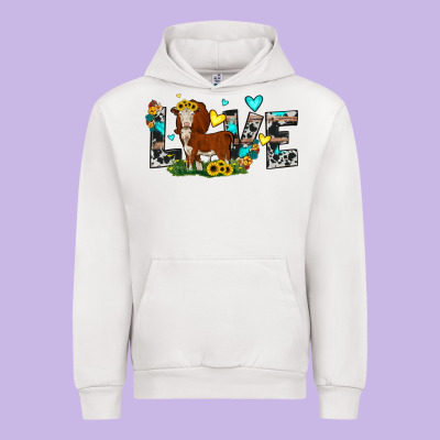 Love Western Cow Urban Hoodie Designed By Jahusdesignshop