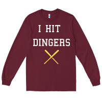 Burgundy i hit dingers baseball Long Sleeve Tee - maiPhamDesign