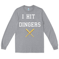Heather Grey i hit dingers baseball Long Sleeve Tee - maiPhamDesign