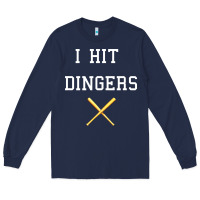 Navy i hit dingers baseball Long Sleeve Tee - maiPhamDesign