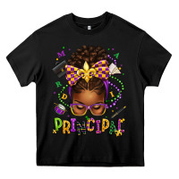 Black mardi gras principal afro messy bun Heavy Core Tee - texasbilliewilder