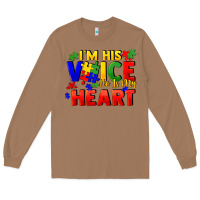 Toasted Coconut I'm his voice he is my heart Long Sleeve Tee - FaDigitalArtStudio