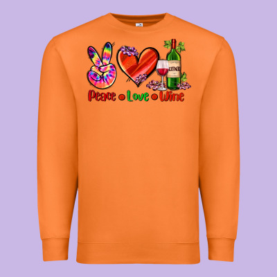 Peace Love Wine Premium Sweatshirt Designed By Adodesignshop