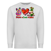 Dove Grey peace love wine Premium Sweatshirt - AdoDesignShop