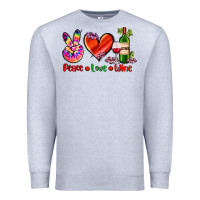 Heather Grey peace love wine Premium Sweatshirt - AdoDesignShop