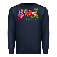 Navy peace love wine Premium Sweatshirt - AdoDesignShop
