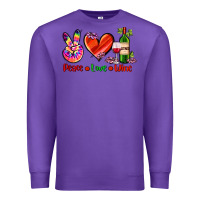 Purple peace love wine Premium Sweatshirt - AdoDesignShop