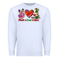 White peace love wine Premium Sweatshirt - AdoDesignShop