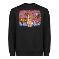 Black easter bunny egg leopard background Heavyweight Sweatshirt - Artiststas