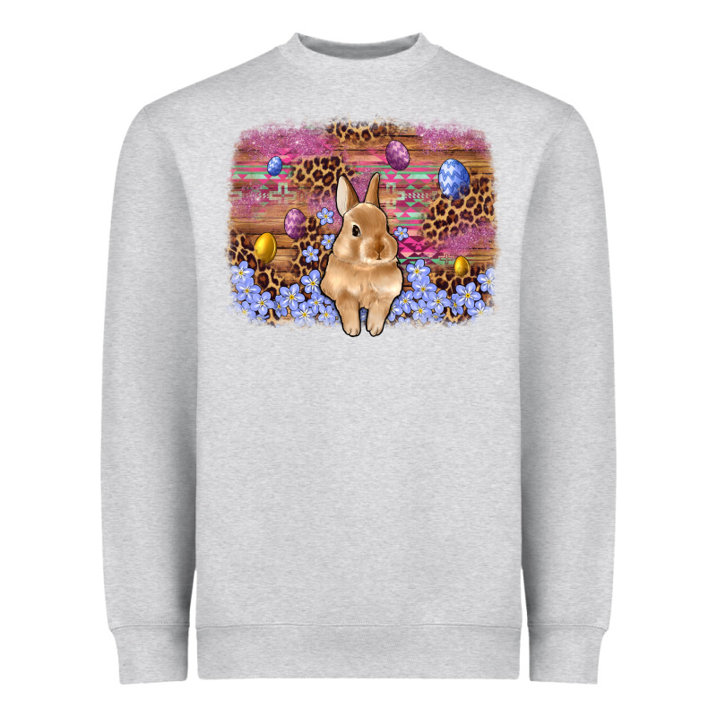 Easter Bunny Egg Leopard Background Heavyweight Sweatshirt by Artiststas | Teevron