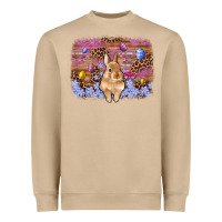 Mushroom easter bunny egg leopard background Heavyweight Sweatshirt - Artiststas