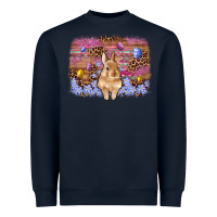 Navy easter bunny egg leopard background Heavyweight Sweatshirt - Artiststas