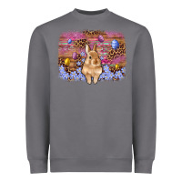 Storm easter bunny egg leopard background Heavyweight Sweatshirt - Artiststas