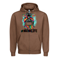 Chestnut tie dye momlife messy bun Zipper Hoodie - BarkalooDesign