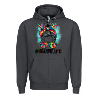 Smoke tie dye momlife messy bun Zipper Hoodie - BarkalooDesign